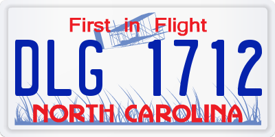 NC license plate DLG1712