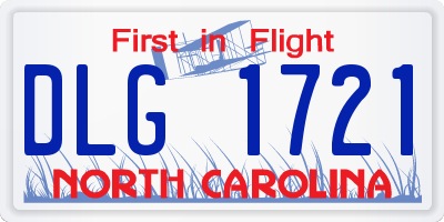 NC license plate DLG1721