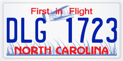 NC license plate DLG1723