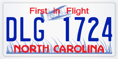 NC license plate DLG1724