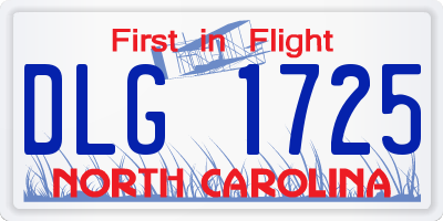 NC license plate DLG1725