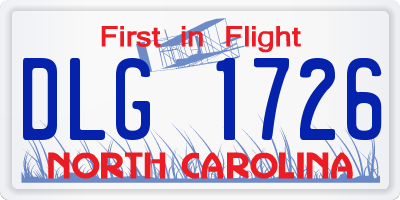 NC license plate DLG1726