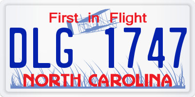 NC license plate DLG1747
