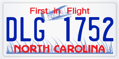 NC license plate DLG1752