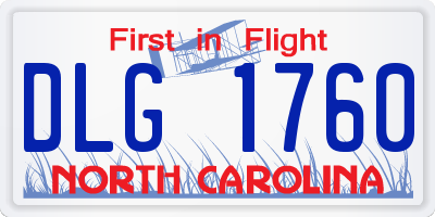 NC license plate DLG1760
