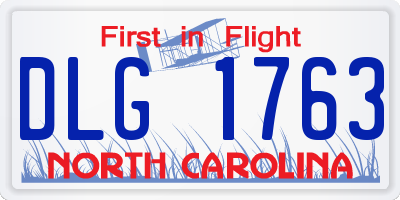 NC license plate DLG1763