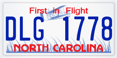 NC license plate DLG1778