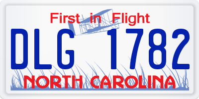 NC license plate DLG1782