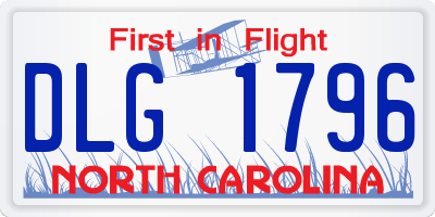 NC license plate DLG1796