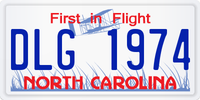NC license plate DLG1974