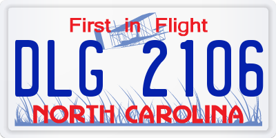 NC license plate DLG2106