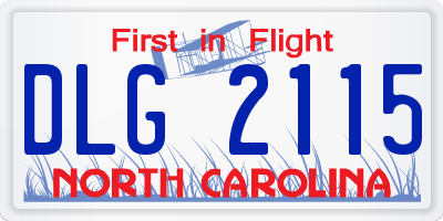NC license plate DLG2115