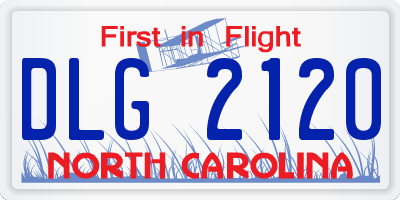 NC license plate DLG2120