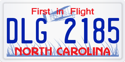 NC license plate DLG2185