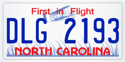 NC license plate DLG2193