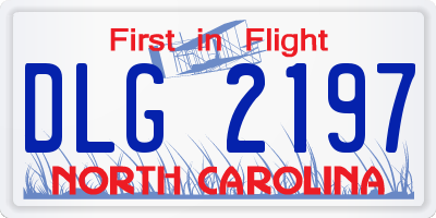 NC license plate DLG2197
