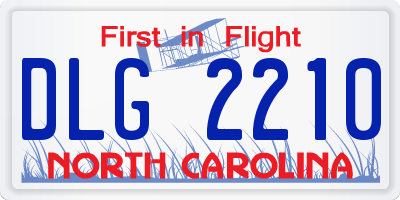 NC license plate DLG2210