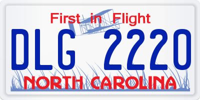 NC license plate DLG2220