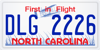 NC license plate DLG2226