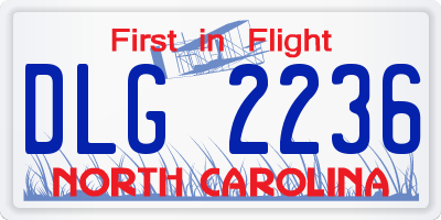 NC license plate DLG2236