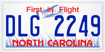 NC license plate DLG2249
