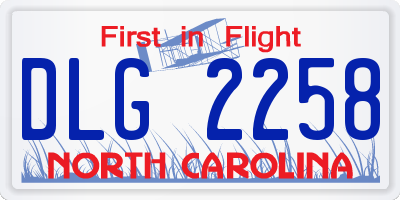 NC license plate DLG2258