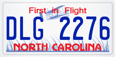 NC license plate DLG2276