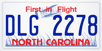 NC license plate DLG2278