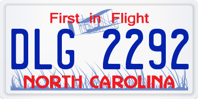 NC license plate DLG2292