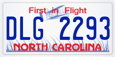NC license plate DLG2293