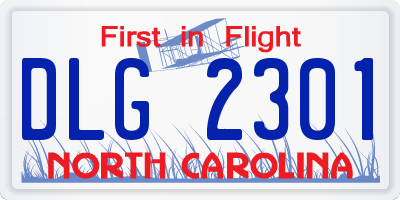 NC license plate DLG2301