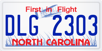 NC license plate DLG2303