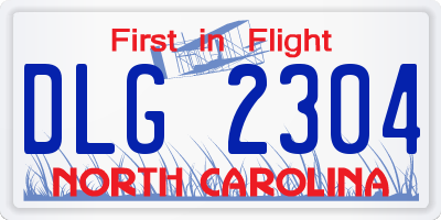 NC license plate DLG2304