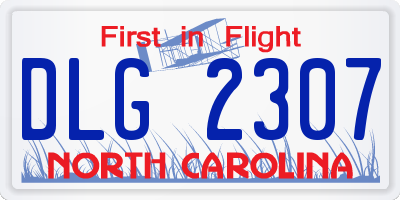 NC license plate DLG2307