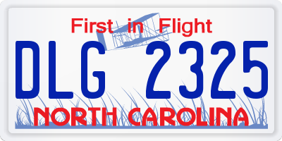 NC license plate DLG2325
