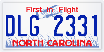 NC license plate DLG2331