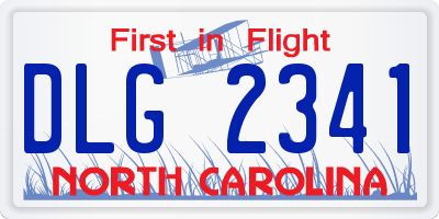 NC license plate DLG2341