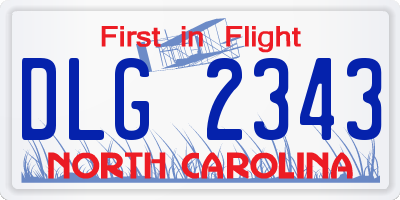 NC license plate DLG2343