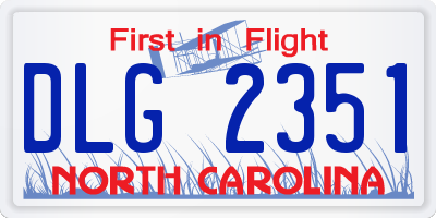 NC license plate DLG2351
