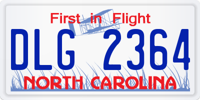 NC license plate DLG2364