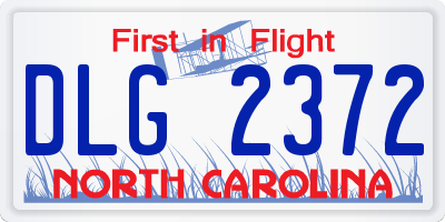 NC license plate DLG2372