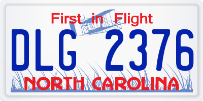 NC license plate DLG2376