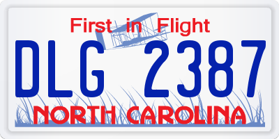 NC license plate DLG2387
