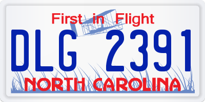 NC license plate DLG2391