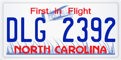 NC license plate DLG2392