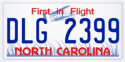 NC license plate DLG2399