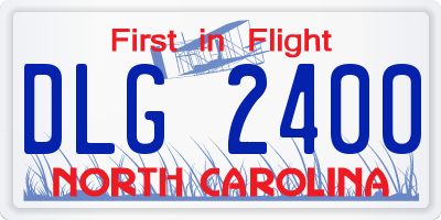 NC license plate DLG2400