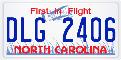 NC license plate DLG2406