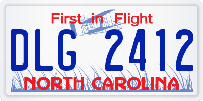NC license plate DLG2412