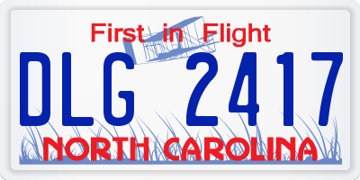 NC license plate DLG2417